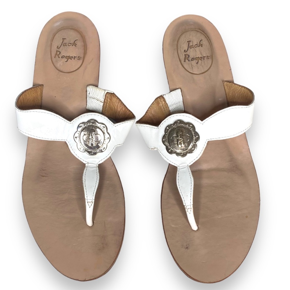 Jack Rogers Larissa White Sandals Size 8.5